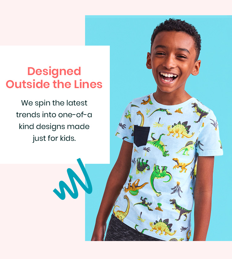 Designed Outside the Lines - We spin the lates trends into one-of-a-kind designs made just for kids.