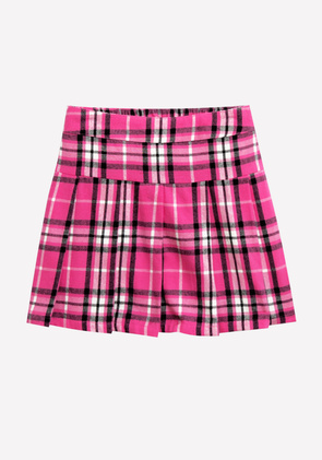 Neon pink plaid skirt best sale