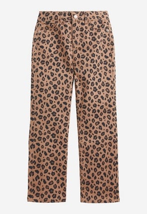 High Rise Straight Fit Cheetah Denim in Cheetah - Get great