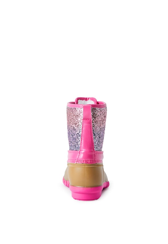 Pink glitter duck boots best sale