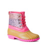 Ombre Glitter Lace Up Duck Boot