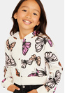 Butterfly Cropped Zip Up Hoodie