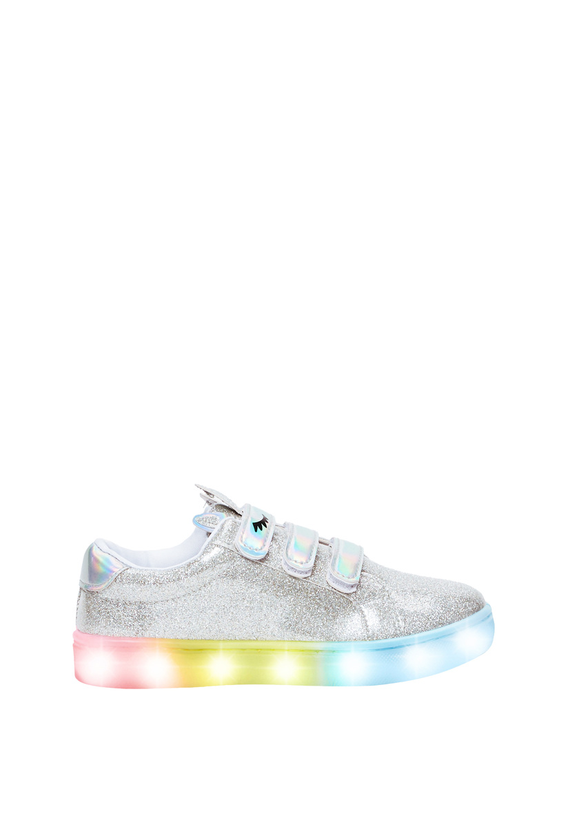 Light Up Unicorn Ombre Sole Sneaker in Silver - Get great deals at FabKids